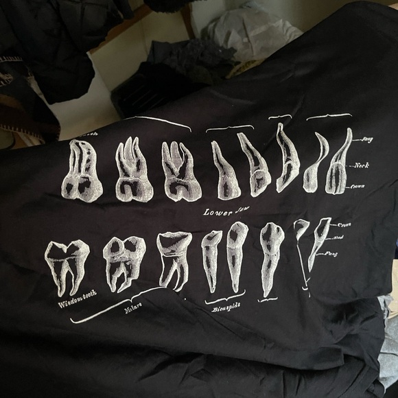 Unisex Human Teeth Anatomy Tee Black Graphic Tee - Picture 5 of 8